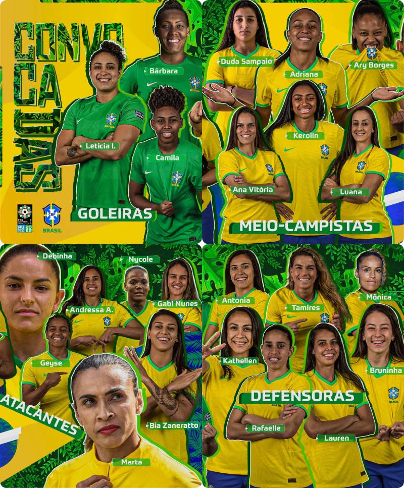 Confira as convocadas do Brasil para disputar a Copa do Mundo feminina -  Gazeta Esportiva