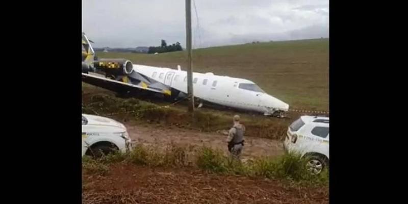 Avião sai da pista ao tentar pousar em Erechim