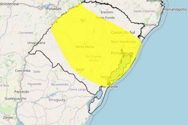 RS tem alerta para ciclone extratropical e tempestade nesta sexta-feira