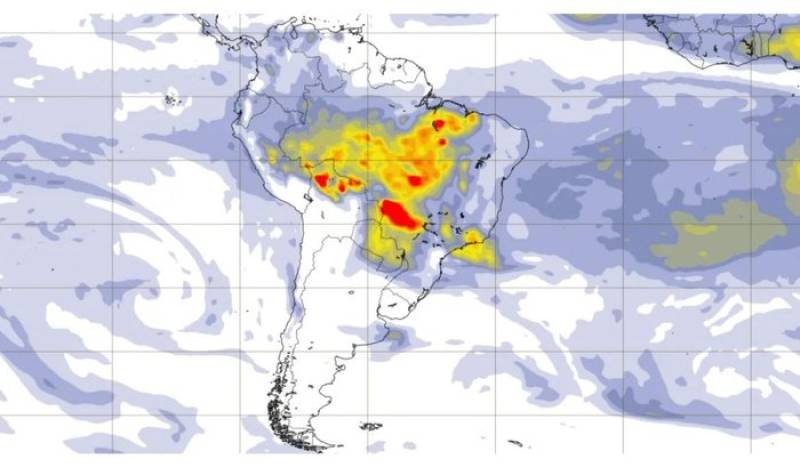 Primavera chuvosa no centro-oeste do Brasil vai dissipar fumaça sobre o RS